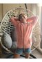 Girl's Plush Fleece Cardigan Hooded Zippered Pocket Pink White Black Purple Dusty Rose - 2