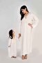 Kids Jalabiya – White Rayon Maxi with Full Loose Sleeves and Embroidery Detailing - 3