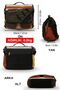4017 Khaki Cream 14-Inch Laptop Cotton Gabardine Messenger School Bag Unisex Lockable Multi-Pocket Shoulder Strap - 2