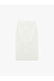 Standard Waist Pocket Slit Detailed Midi Buttoned Pencil Skirt - 3