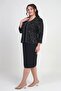 Women's Sleeveless Dress Sequin Embroidered Tulle Jacket Bead Detail Lined Plus Size 2-Piece Set