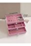 3-Tier Accessory Organizer with Acrylic Cover, Pink, Size: 10*13.5*23 cm - 5