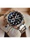 Silver Black Steel Men's Wristwatch - 3