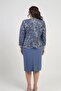 Women's Sequin Embroidered Bead Detailed Tulle Jacket Half Moon Sleeve Short Dress Lined Crepe Plus Size 2-Piece - 4