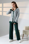 V-Neck Buttoned Cardigan and Pants Knitwear Set - 2