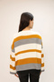 Crew Neck Striped Knit Sweater - 4