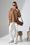 Crew Neck Waterway Patterned Knit Sweater