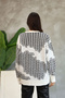 Crew Neck Patterned Knit Sweater - 5