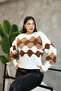 Crew Neck Embossed Patterned Knitwear Sweater - 3