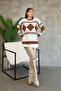 Crew Neck Patterned Knit Sweater - 3
