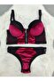 Women's Front Zippered Velvet Fabric Soft Padded Bra Set, Set of 3 - 4