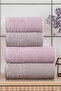 Leopard 4-Piece Bath and Hair Towel Set - Turkish Bath Set |   Soft, Quick-Drying and Durable