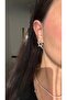 Yildiz Zircon Stone Steel Earrings - 2