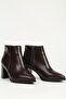 Brown Half Zipper Boots Pc-54984 - 4