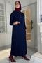 Laçin Knitwear Dress Navy Blue - 6