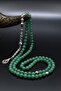 Natural Green Agate Stone 99 Prayer Beads with Metal Tassel 6mm Sphere Cut 902270