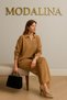 Camel Biscuit Women's Polo Shirt Collar New Season Winter Knitwear Bottom Top Set - 3