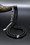 Natural Onyx Stone 99 Prayer Beads with Metal Tassel 6mm Sphere Cut 902261