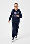 Kangaroo Pocket Hooded Heart Printed Girls' Tracksuit Set - 2