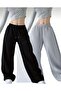 Summer 2-Piece Black-Grey Women's Baggy Sweatpants - 3