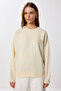 Floral Textured Oversize Knit Sweater Lpf0113 Cream - 3
