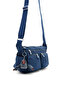 Multi-Pocket Crossbody Women's Shoulder Bag Medium Size Daily Hv3044 Navy Blue - 2