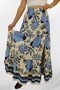 Slit Flower Patterned Viscose Fabric Long Skirt - 4