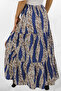 Slit Flower Patterned Viscose Fabric Long Skirt - 4