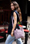 Multi-Pocket Women's Shoulder Bag Medium Size Daily Hv4014 Light Purple - 3