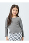 Girls Textured T-Shirt and Checked Flared Pants Set - 2