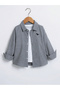 Boys Grey Corduroy Shirt with Buttons