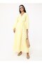 Double Breasted Collar Hijab Dress - Yellow - Mrs Poleen