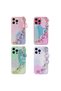 iPhone 12 Pro Compatible Glitter Patterned Omsy Elsa Silicone Case with Hand Strap-Pink - 2