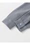 Boys Grey Corduroy Shirt with Buttons - 4