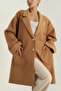 Women's Boucle Cashmere Coat with Brooch Detail - 2