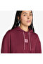 Stack Logo Loop Back Women's Burgundy Sweatshirt - 5