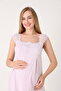 Lace-Detailed Elegant Robe, Nightgown, and Pajama 4-Piece Nursing and Maternity Set - 4