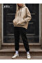 Women's Beige Oversize Hooded Sweat & Jogger Tracksuit Set - 2