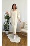 Women's Knitwear Long Dress High Neck Zipper Balloon Sleeve Hijab Dress Standard Size (between 36/44) - 6