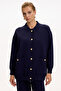Bisiket Oversize Tirko Cardigan with Collar Pockets and Gold Buttons - 8