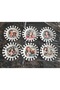 Retro Patterned 6-Piece Dessert Plate Set 18 cm Porcelain