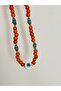 White Evil Eye Calabash Eye Glass Bead Detailed Orange Glass Basement Bead Necklace Design Basement Necklace - 4