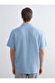 Blue Standard Fit Short Sleeve Men's Shirt - 4