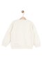 Girl's Front Printed Sweatshirt with Bead Detail - 5