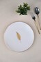 Tabak Evi Porcelain Natura Fern Gold Gilded Cake Plate 20.50cm Single - 4