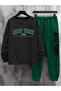 Unisex The City That Never Sleeps New York Printed 3 Thread Crew Neck Tracksuit Set