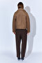 Four Button Diagonal Short Cashmere Double Breasted Coat - Brown - 5