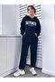 Plus Size Unisex Happiness Double Printed 3 thread Hooded Tracksuit Set - 4
