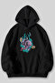 Crazy Universe Printed Unisex Black Kangaroo Pocket Hooded Sweatshirt Hoodie