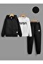 Unisex Nasa Printed 3-Piece Set Jacket, Sweat and Tracksuit